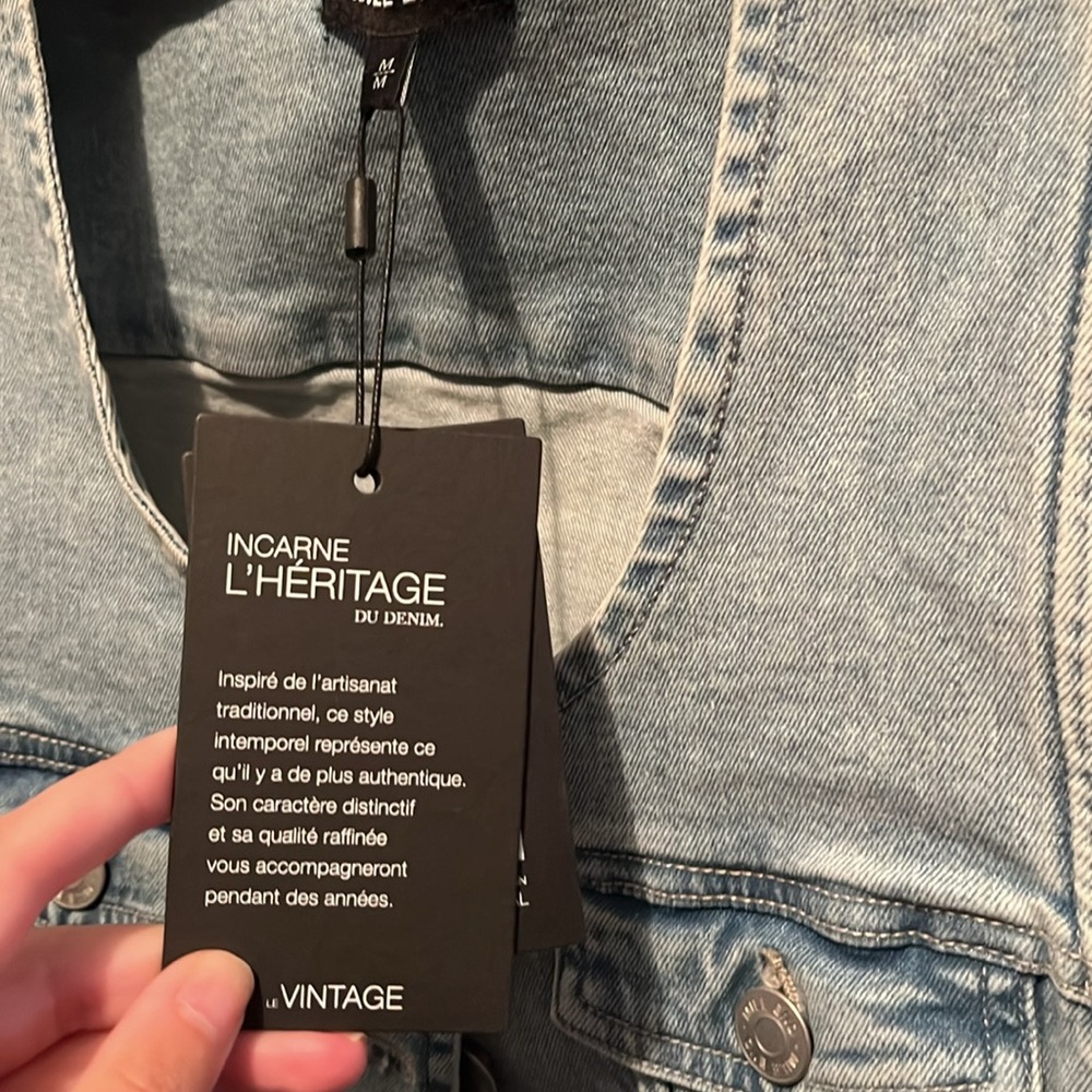 Denim Button-Front Vest - Picture 3 of 4